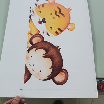 Peeping Jungle Animals Door & Wall Stickers (New)