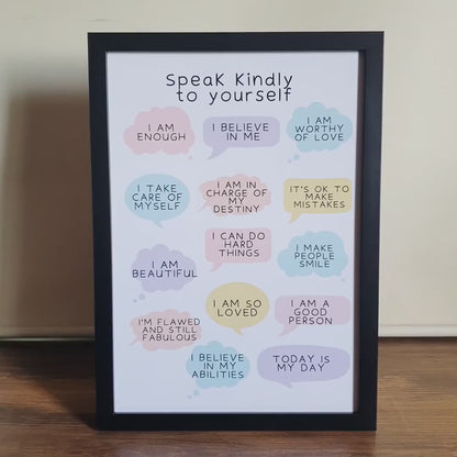Speak Kindly To Yourself Wall Art (Framed)