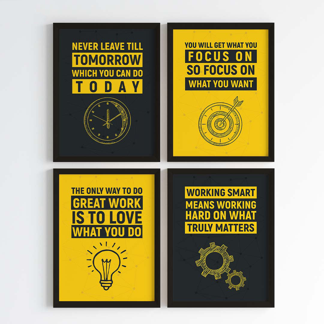 Productivity Boosters Wall Art (Framed Set of 4)