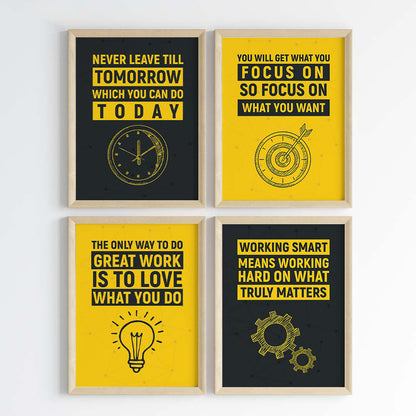 Productivity Boosters Wall Art (Framed Set of 4)