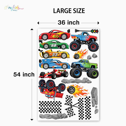 Racing Cars & Monster Trucks Personalized Wall Stickers