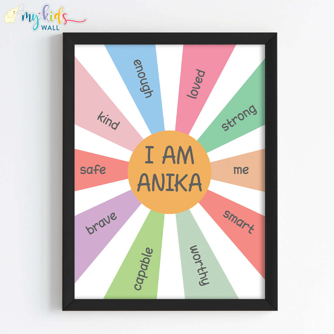 radiate self confidence wall art black frame