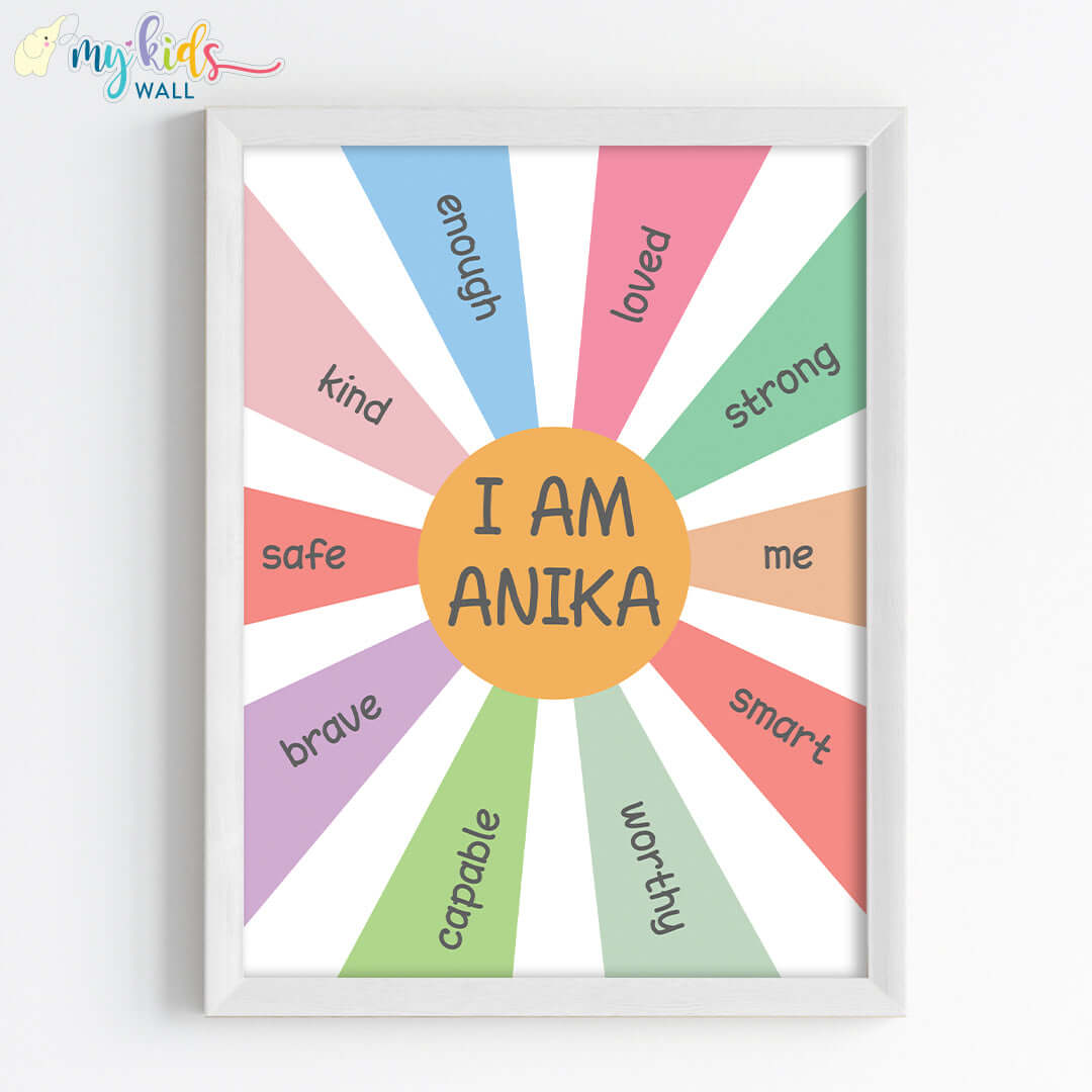 radiate self confidence wall art white frame