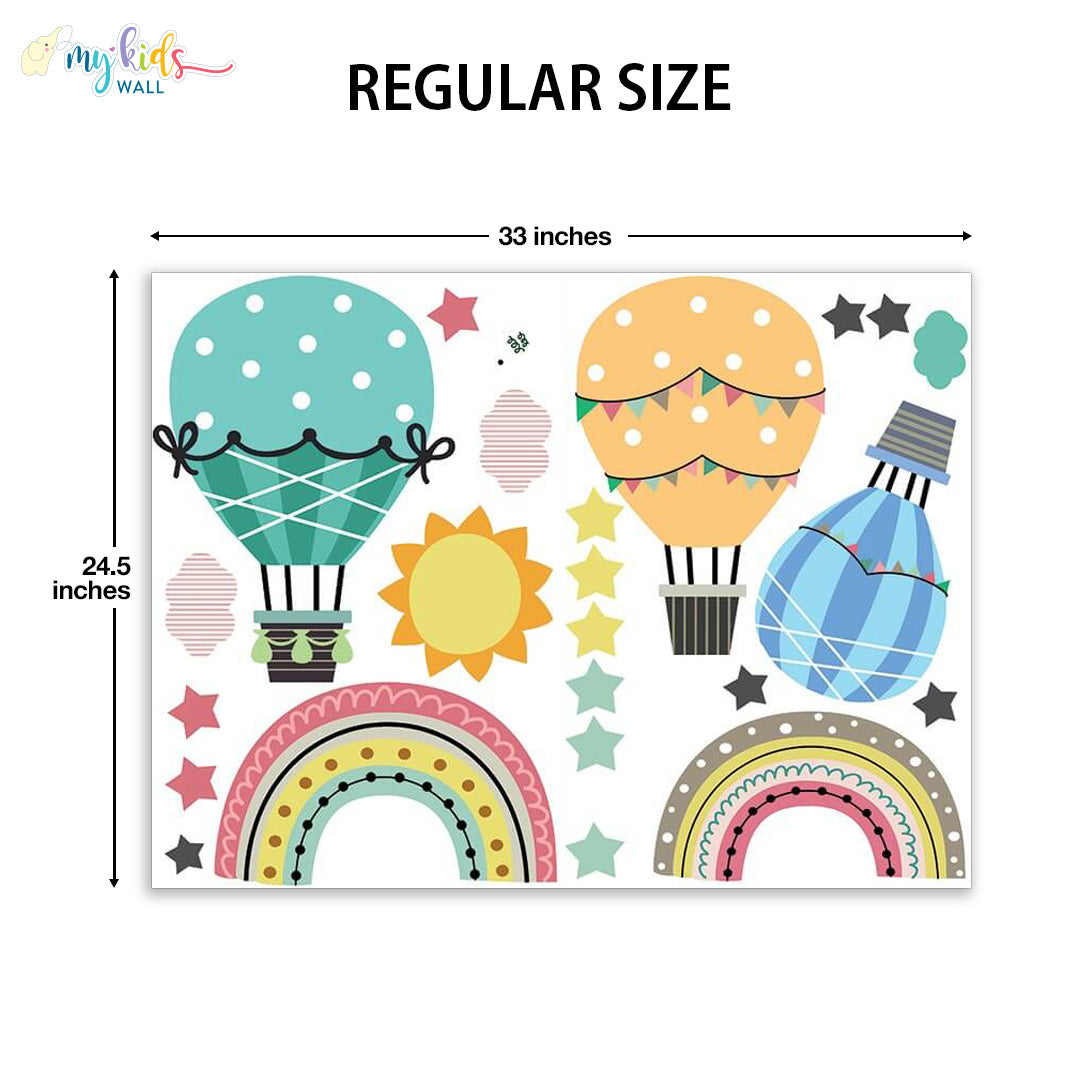 rainbows hot air balloons large size wall stickers