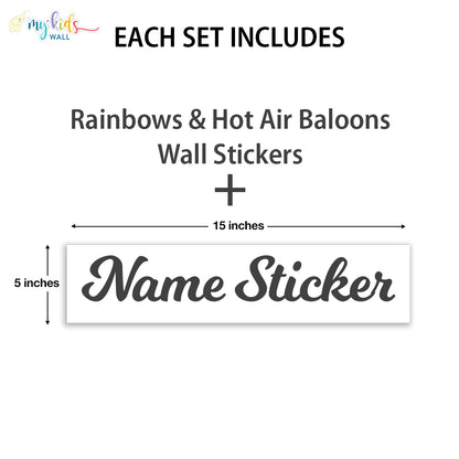 rainbows hot air balloons wall stickers