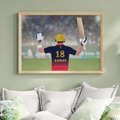 RCB inspirational IPL player wall art wooden frame