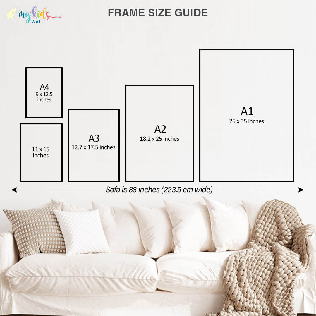 Regular vertical A4 to A1 frame sizes