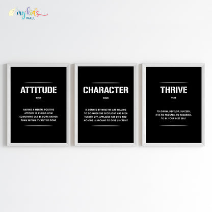 Resilience trilogy wall quote white frames