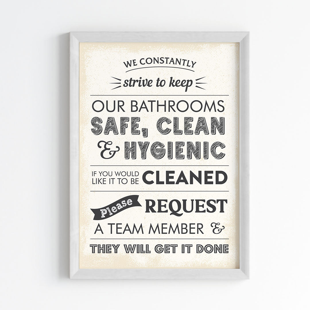 Restroom Hygiene Notice Wall Art (Framed)