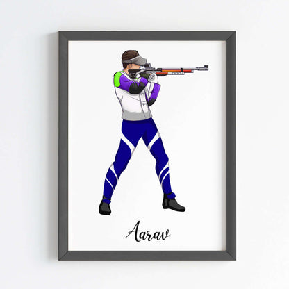 Inspirational rifle shooter boy wall art black frame