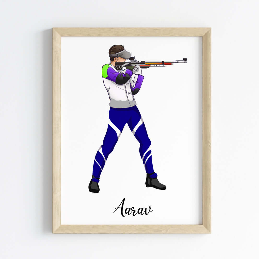 Inspirational rifle shooter boy wall art wooden frame