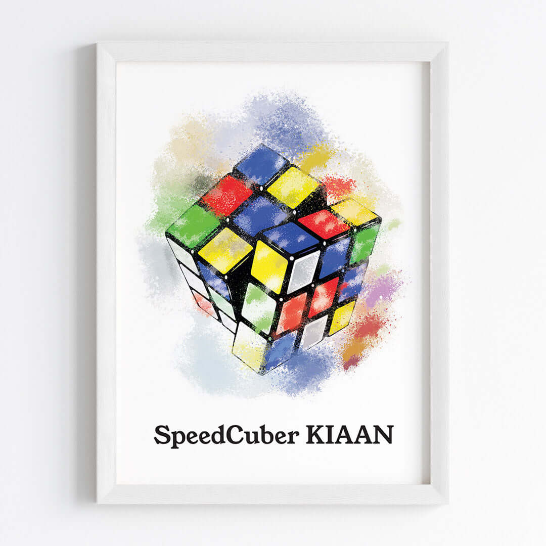 Inspirational rubik's cube master wall art white frame