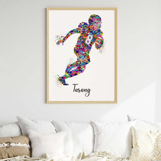 Inspirational  rugby player boy wall art wooden frame