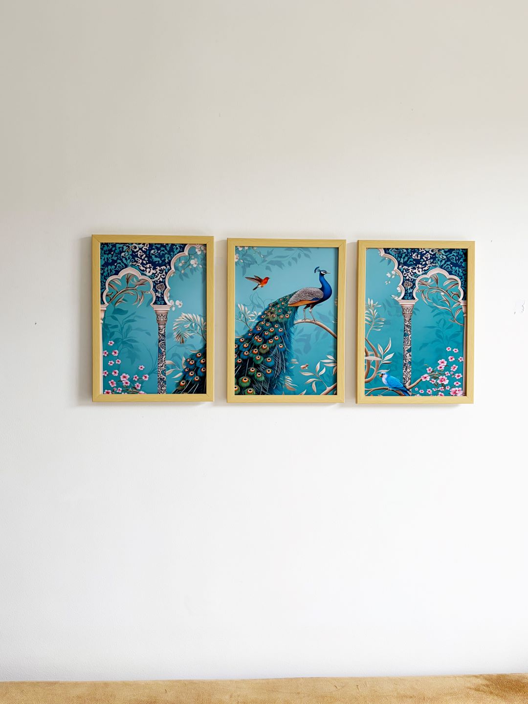 Peacock Paradise Wall Art (Framed Set of 3)