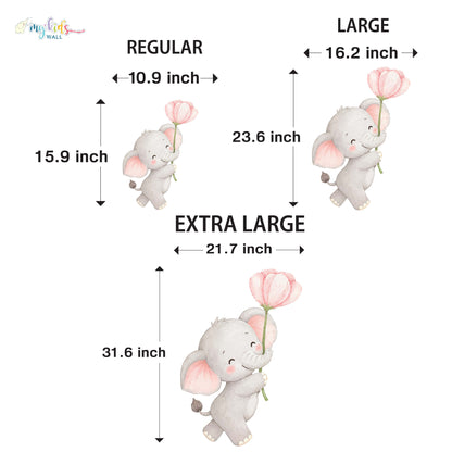 Safari Animals Holding Flowers Personalized Wall Stickers