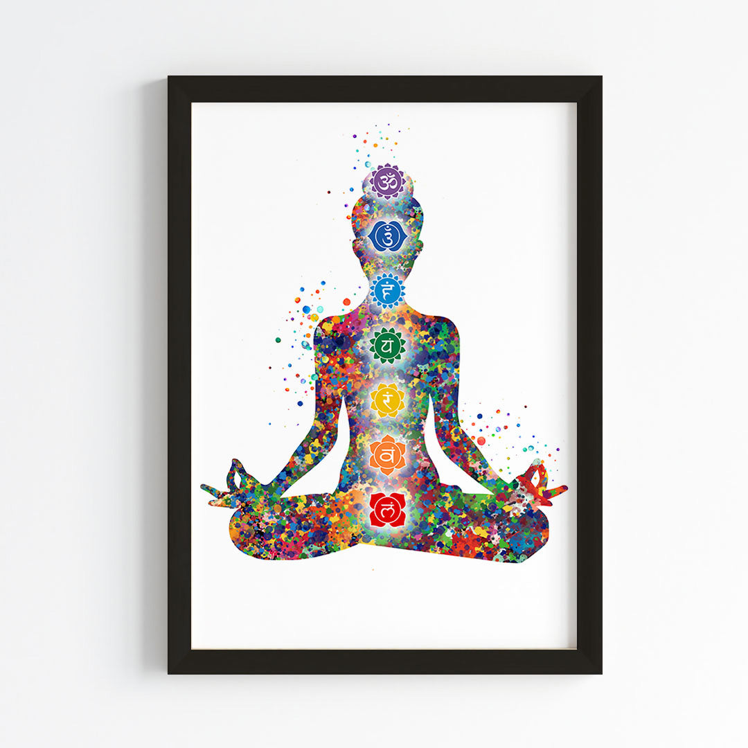 Seven Chakras Meditative Wall Art (Framed)