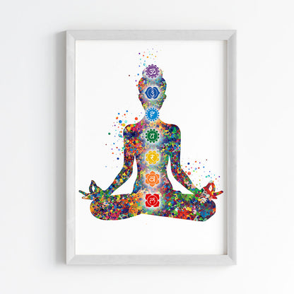 Seven Chakras Meditative Wall Art (Framed)