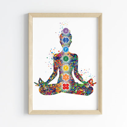 Seven Chakras Meditative Wall Art (Framed)