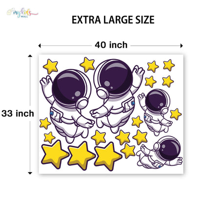 Space Adventure Astronauts Personalized Wall Stickers