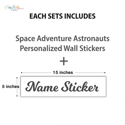 Space Adventure Astronauts Personalized Wall Stickers