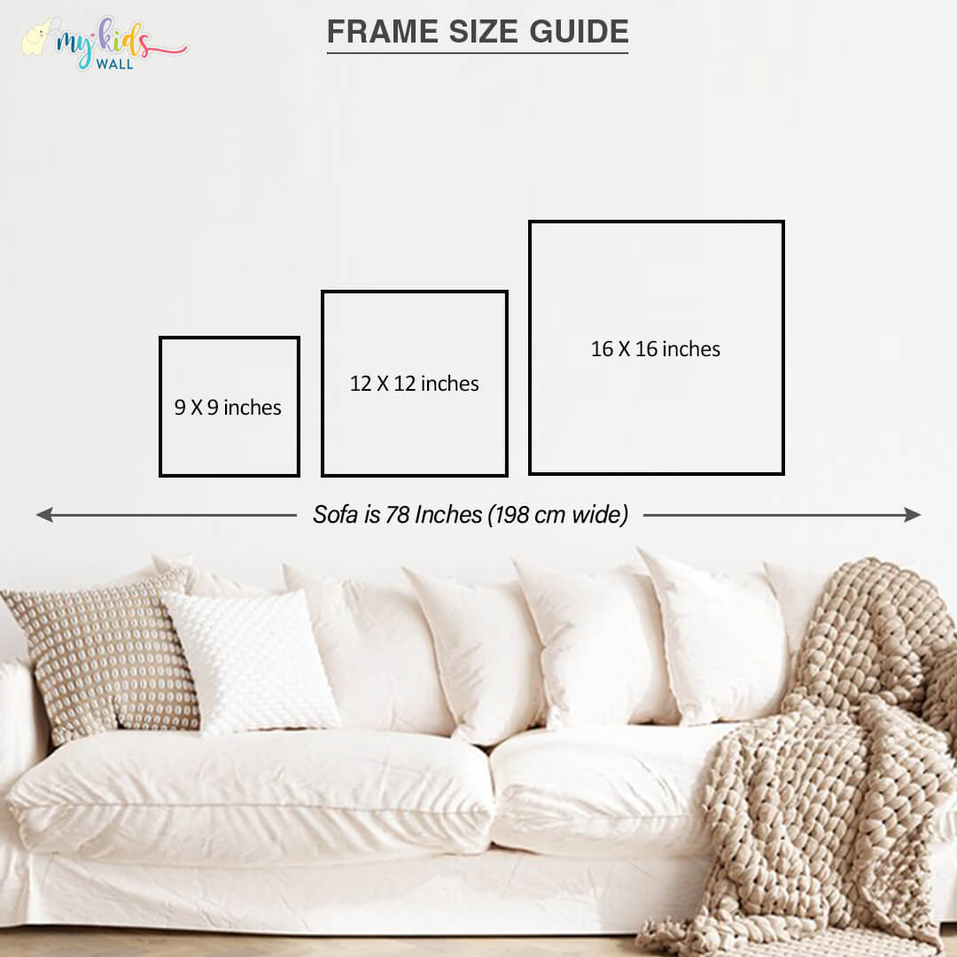 square 9x9 12x12 16x16 frame size chart