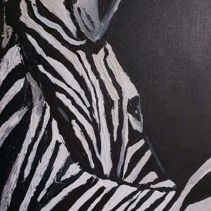 Striped Beauty Zebra Canvas Stretched Wall Painting