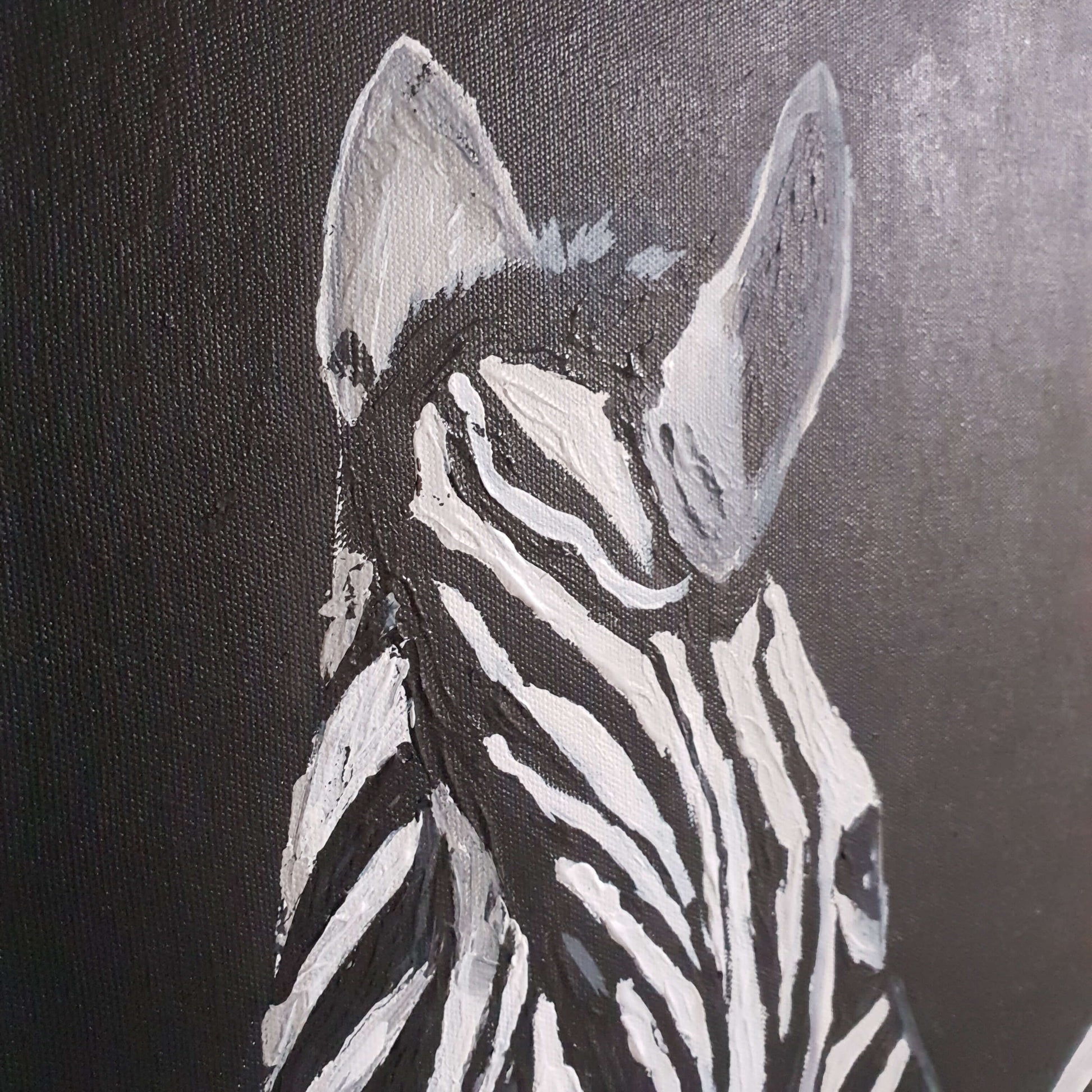 Striped Beauty Zebra Canvas Stretched Wall Painting