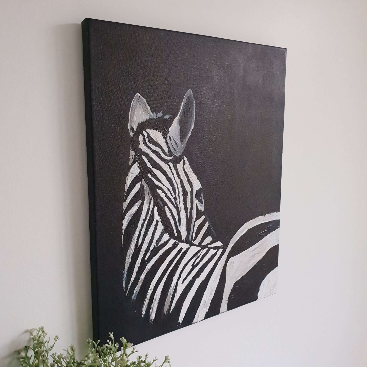 Striped Beauty Zebra Canvas Stretched Wall Painting