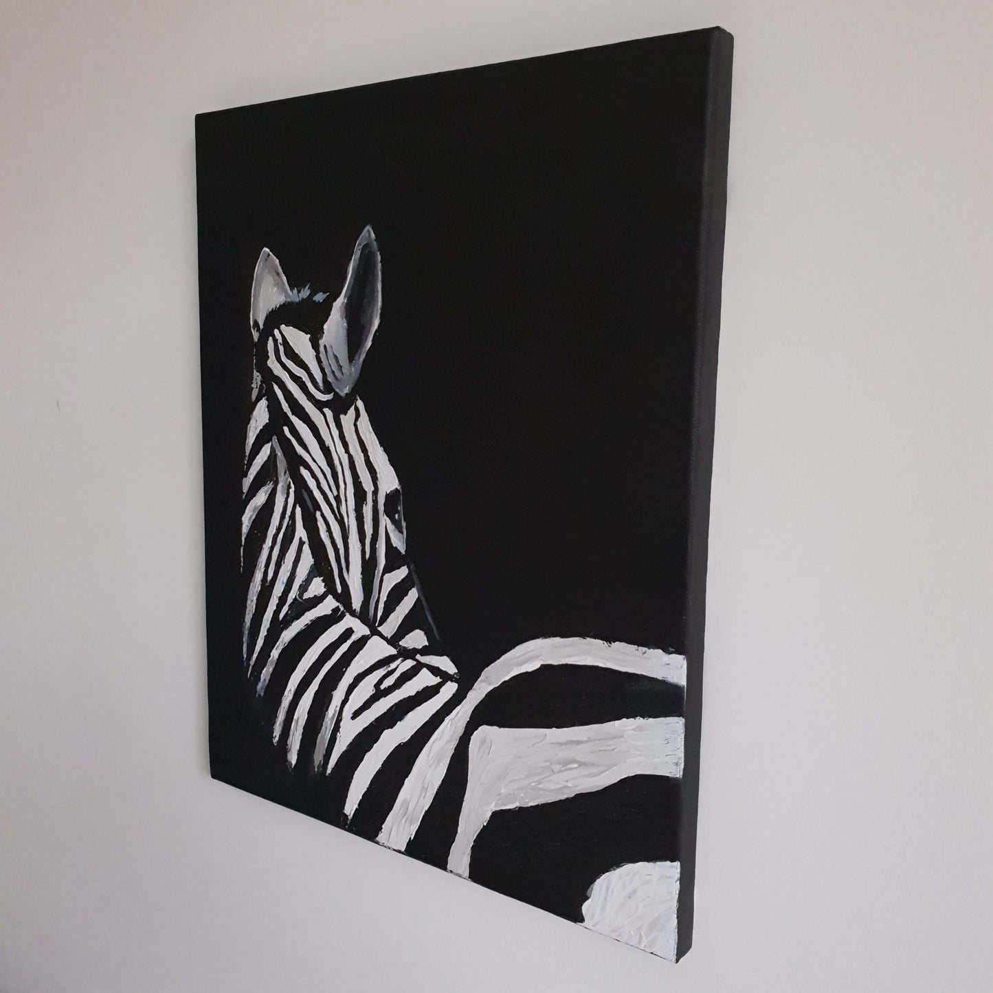 Striped Beauty Zebra Canvas Stretched Wall Painting