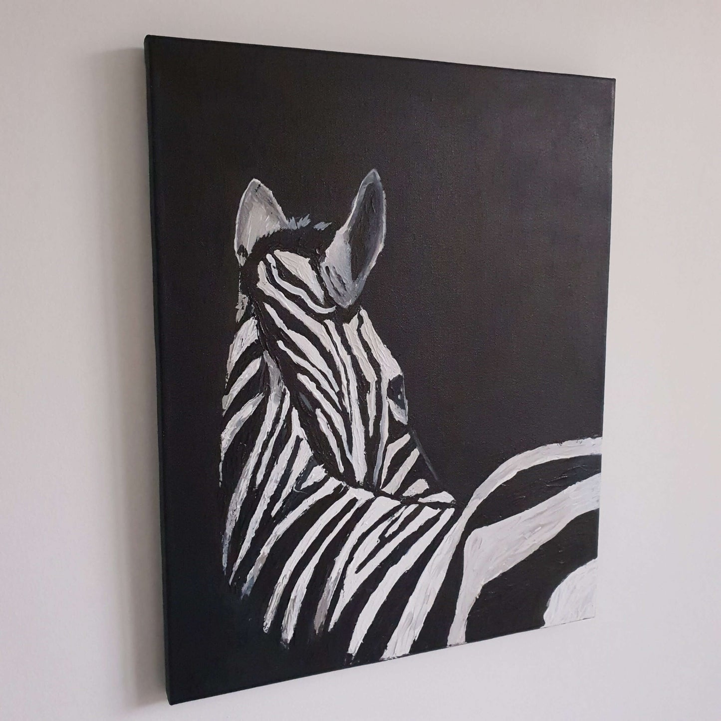 Striped Beauty Zebra Canvas Stretched Wall Painting