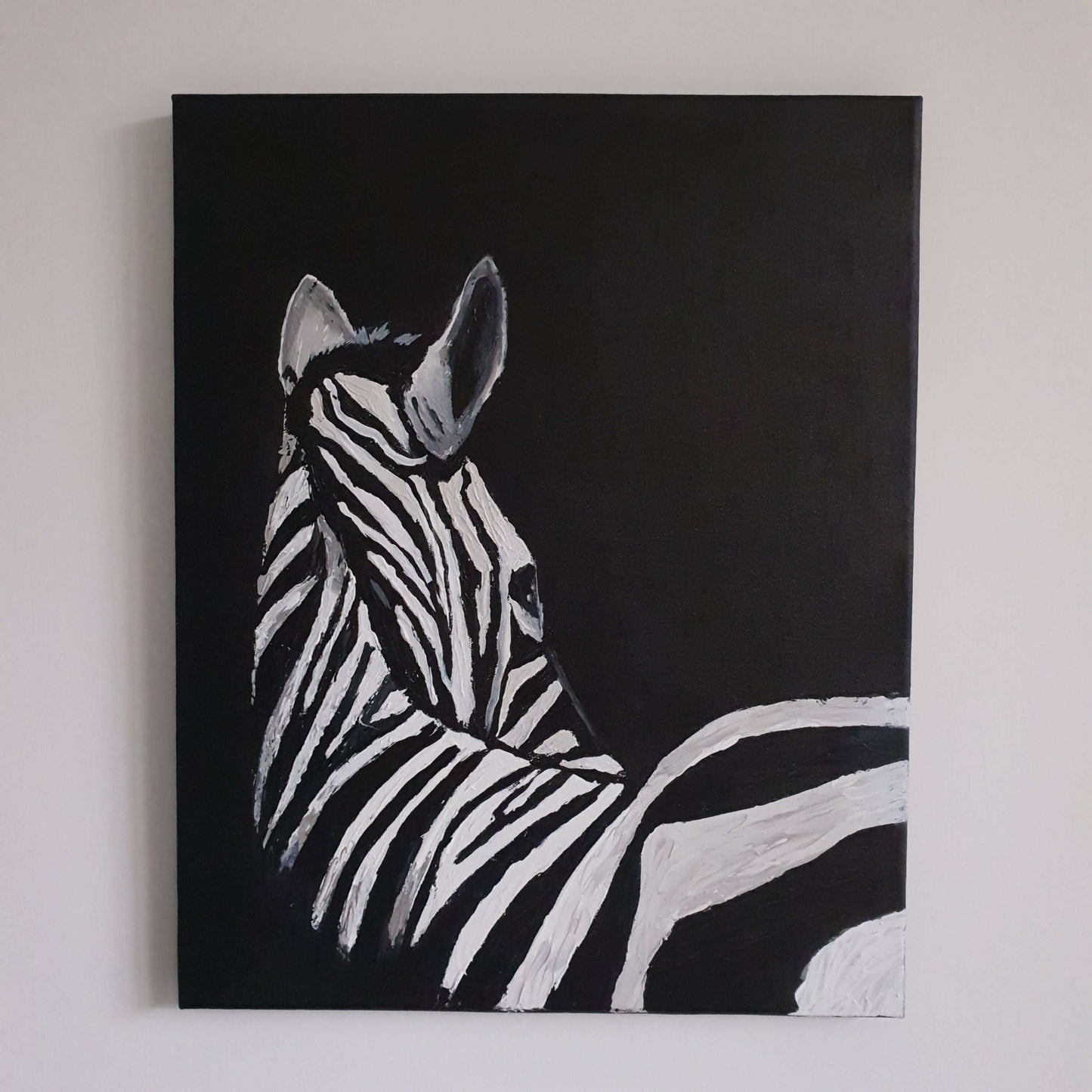 Striped Beauty Zebra Canvas Stretched Wall Painting