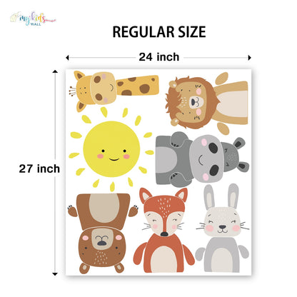 Sunny Safari Animals Personalized Wall Stickers