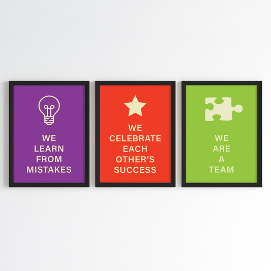 Team Spirit Values Wall Art (Framed)