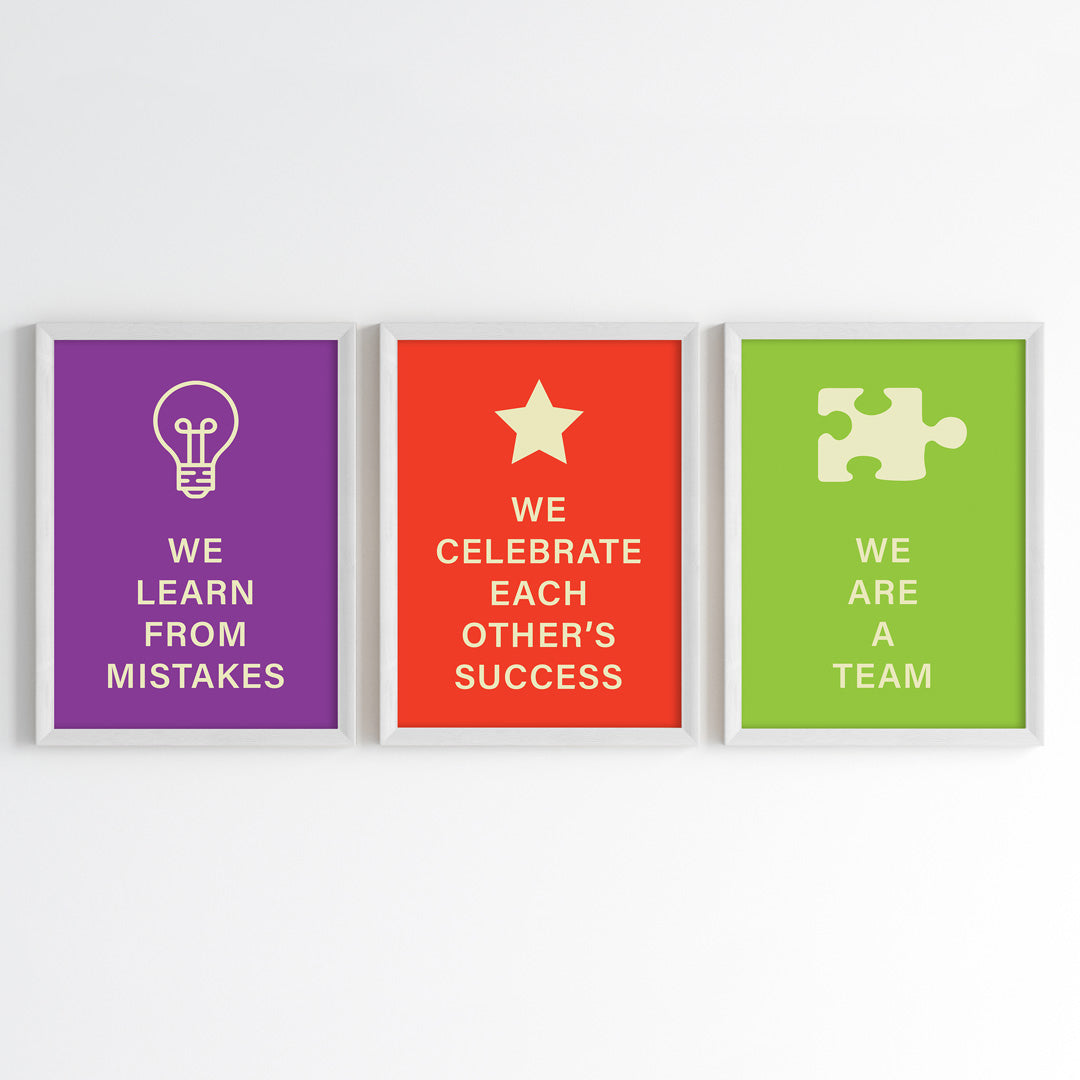 Team Spirit Values Wall Art (Framed)