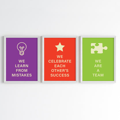 Team Spirit Values Wall Art (Framed)