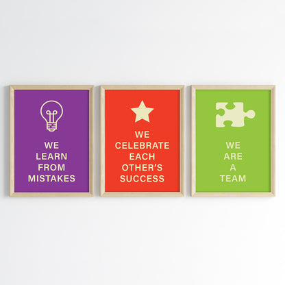 Team Spirit Values Wall Art (Framed)