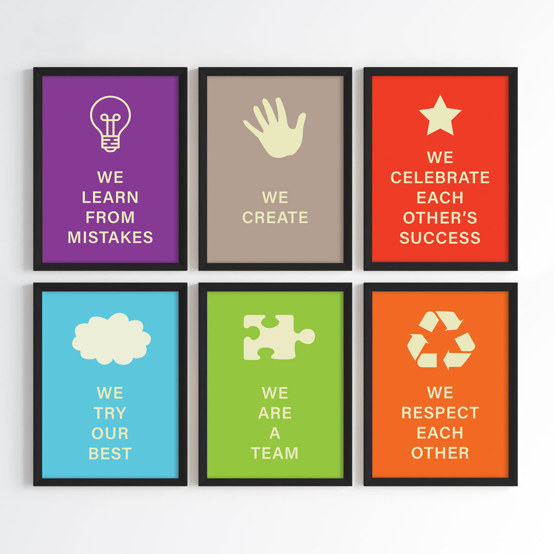 Team Spirit Values Wall Art (Framed)