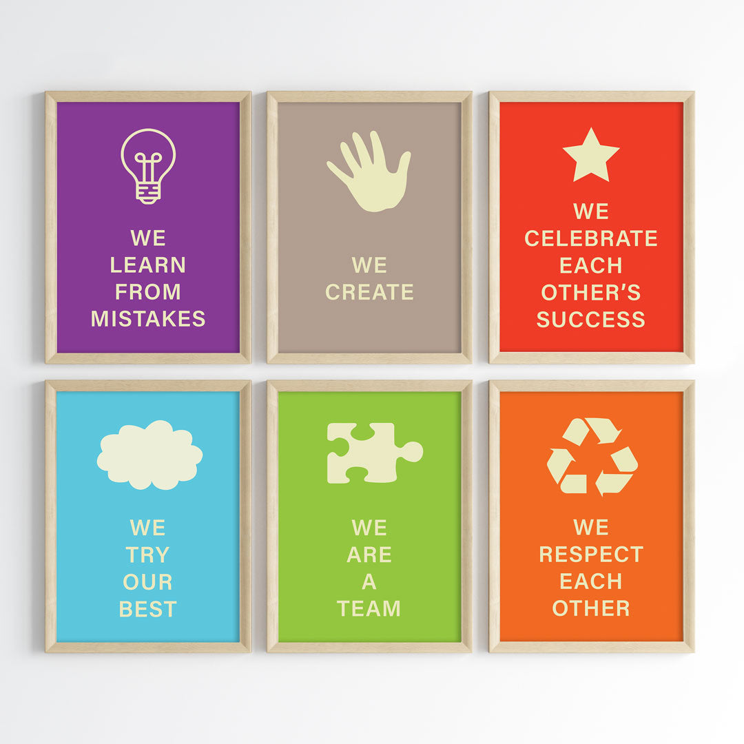 Team Spirit Values Wall Art (Framed)