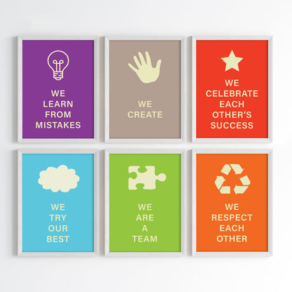 Team Spirit Values Wall Art (Framed)
