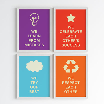 Team Spirit Values Wall Art (Framed)