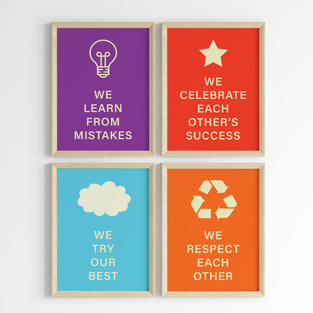 Team Spirit Values Wall Art (Framed)