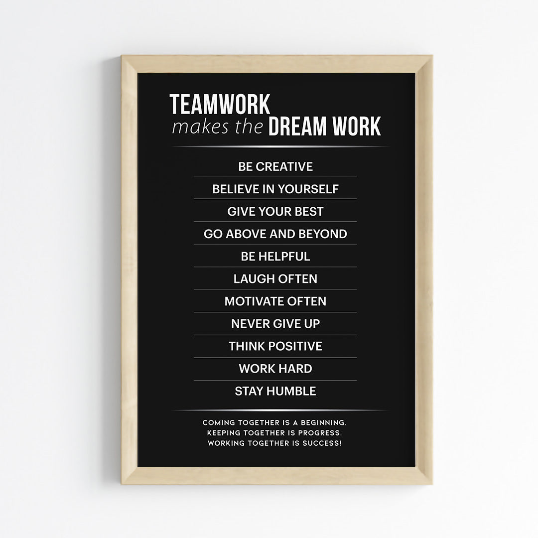 Team Work Makes the Dream Work Wall Art (Framed)