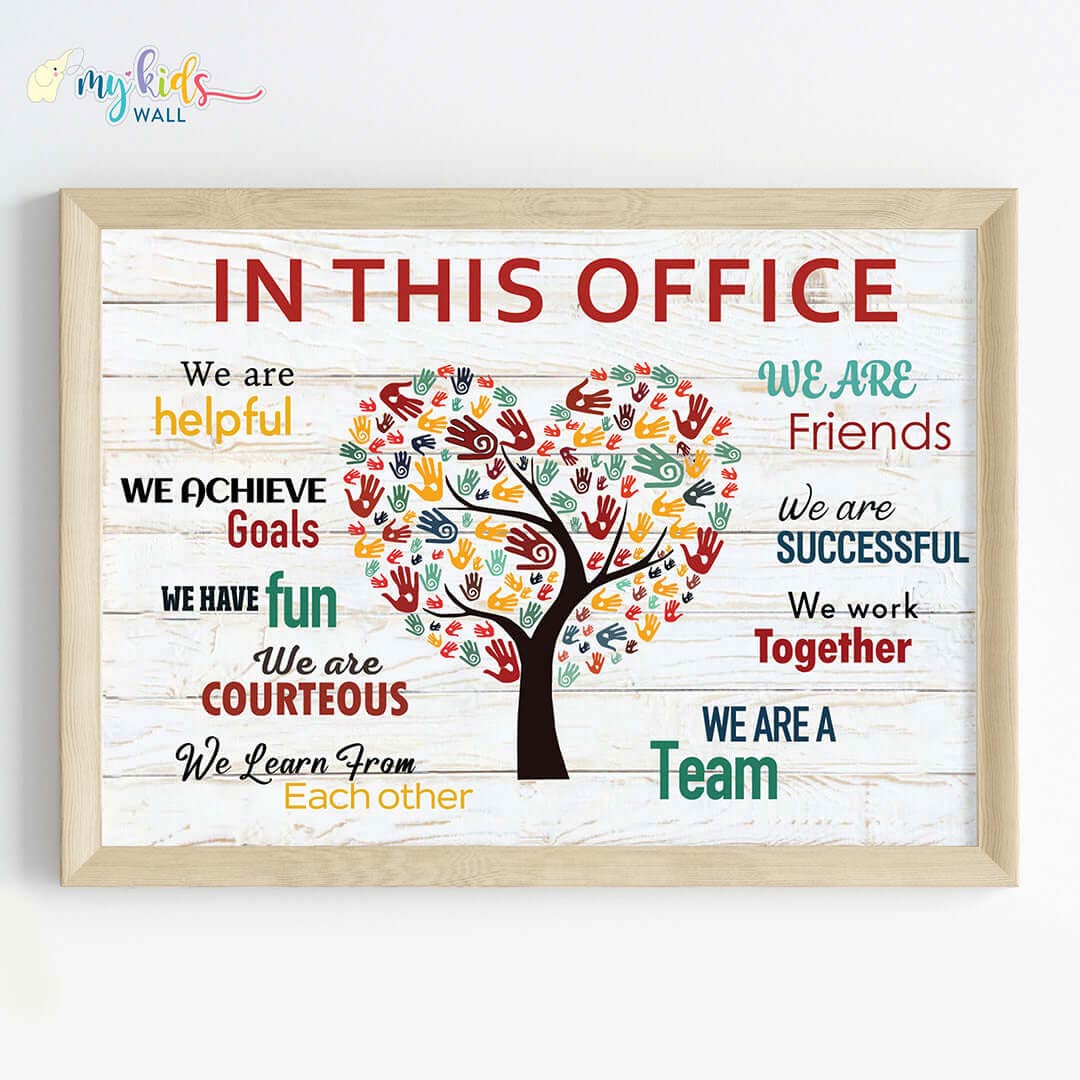 Frame Design Teamwork Teamwork Office Decor Motivational Wall Art (Framed) – My Kids Wall