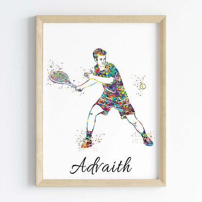 Inspirational tennis player right handed boy wall art wooden frame