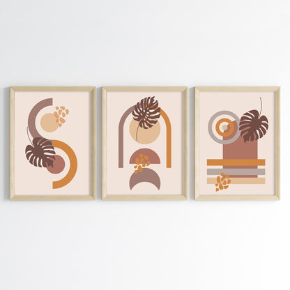 Terracotta Geometry Wall Art (Framed Set of 3)