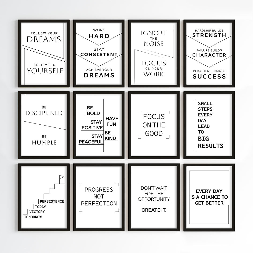 The Power of Progress Motivational Wall Art (Framed)