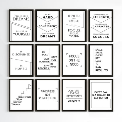 The Power of Progress Motivational Wall Art (Framed)