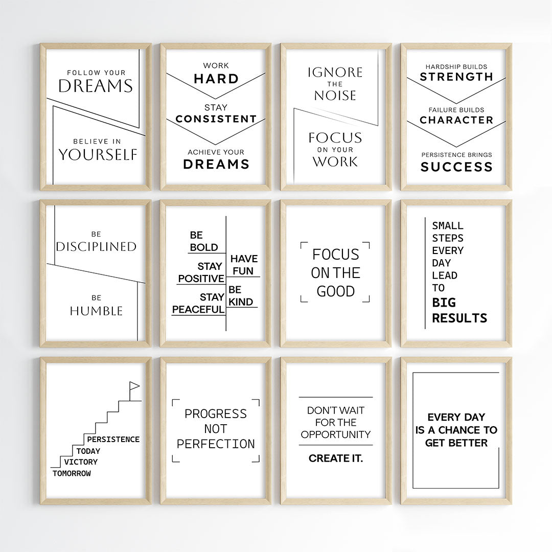 The Power of Progress Motivational Wall Art (Framed)