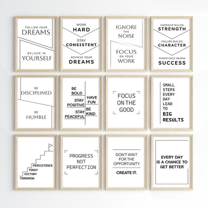 The Power of Progress Motivational Wall Art (Framed)