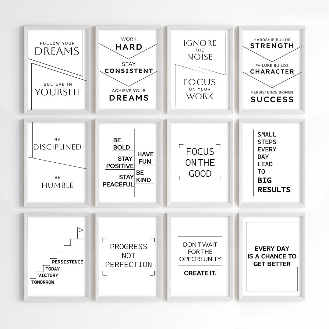 The Power of Progress Motivational Wall Art (Framed)